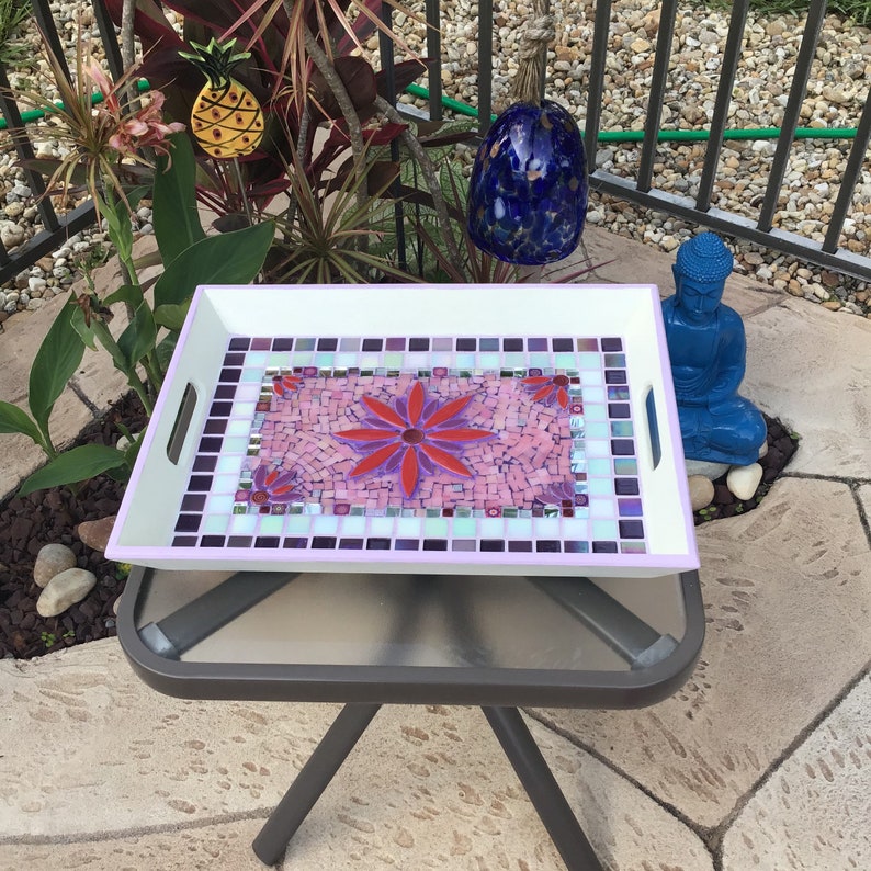 Mosaic Home Decor Mosaic Art Mosaic Tray Ottoman Tray Etsy