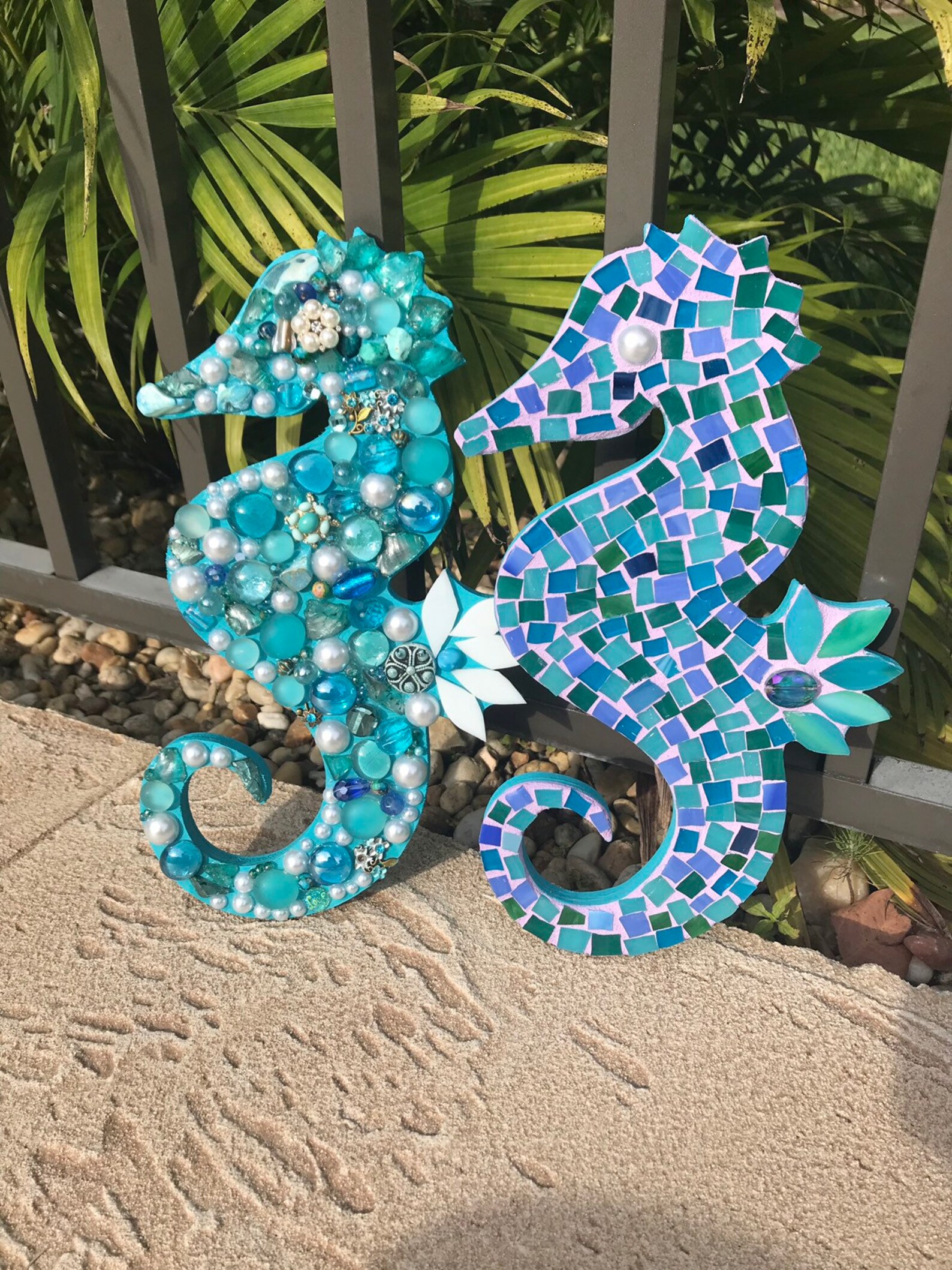 Mosaic Seahorse , Coastal Decor , Beach Decor , Mosaic , Home Decor, Beach House Decor, Seahorse