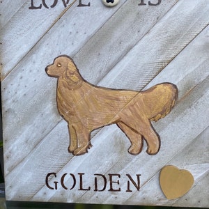 Golden retriever art, golden retriever home decor, wall art, dog wall decor, handmade art