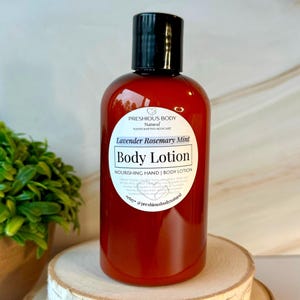 Lavender Rosemary Mint Lotion | Natural Organic Body Cream | Hydrating Herbal Moisturizer | Essential Oil Lotion | Natural Skincare | 8.4oz