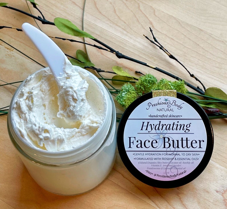 Hydrating Face Butter Natural Organic Face Cream With Rosehip Etsy