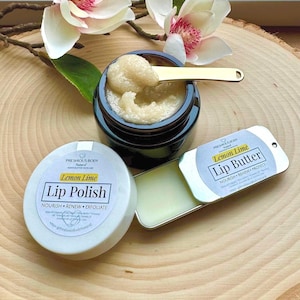 Lip Kit | Organic Lip Polish & Butter Set | Exfoliating Scrub - Moisturizing Balm Duo