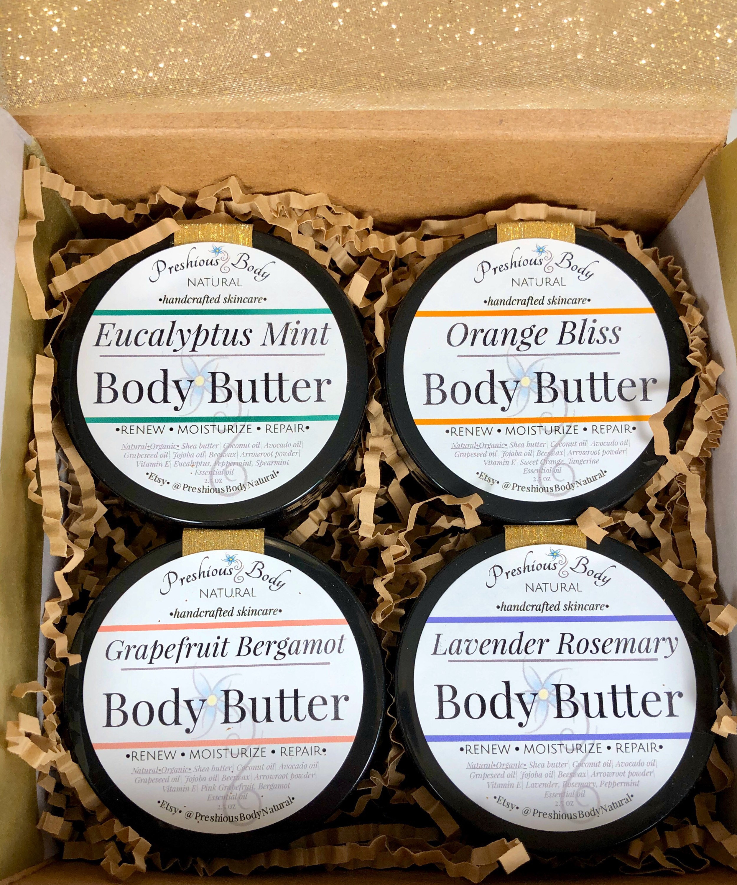 Body Butter Sampler Four 2.5 oz Jars Popular Body Butter Etsy