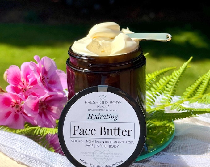 Hydrating Face Butter | Organic Daily Moisturizer | Shea Butter & Rosehip Oil | Nourishing Skincare