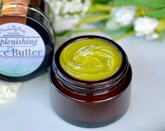 Replenishing Face Butter | Vitamin Rich Moisturizer With Hyaluronic Acid | Antioxidant Face Moisturizer | Glass Jar | Natural Skincare