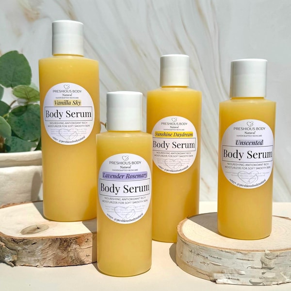 Nourishing Body Serum | Hydrating Organic Moisturizer with Castor Oil | Choose Scent + Size