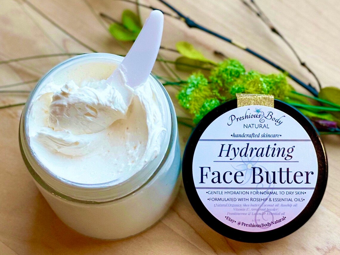 Hydrating Face Butter Natural Organic Face Cream With Rosehip Etsy