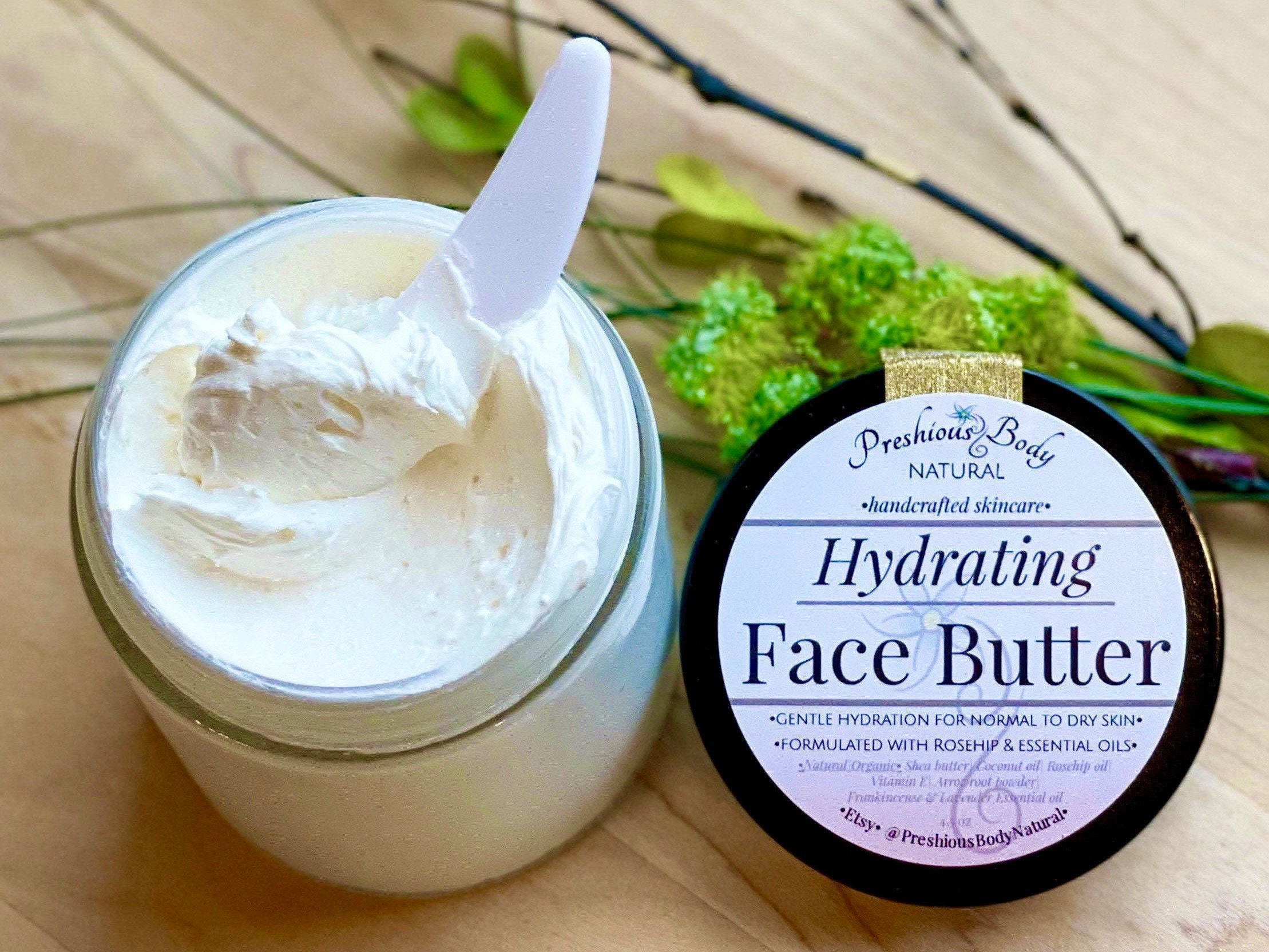 Hydrating Face Butter Natural Organic Face Cream With Rosehip Etsy
