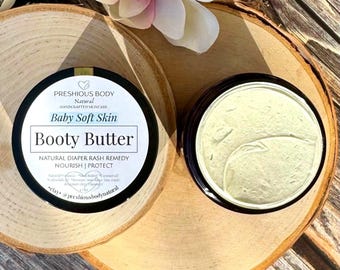 Natural Diaper Cream | Zinc Oxide Booty Butter | Gentle Soothing Skin Barrier Balm