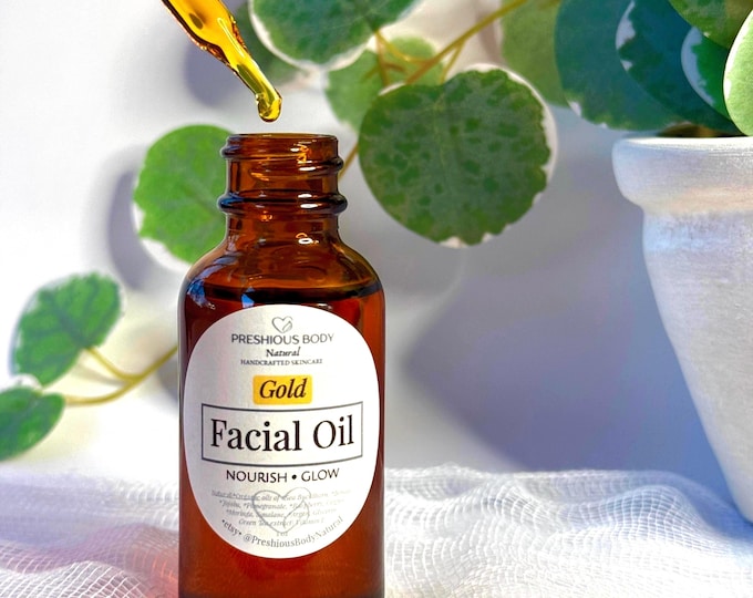 Gold Facial Oil | Sea Buckthorn & CoQ10 | Antioxidant Rich Moisturizer for Normal to Dry Skin
