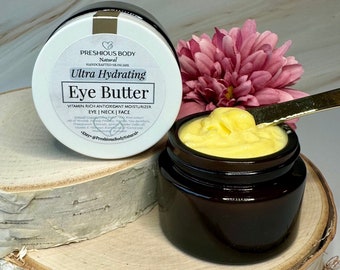 Ultra Hydrating Eye Butter | Nourishing, Under Eye Moisturizer | Antioxidant Rich Moisturizer | Glass Jar | Natural Skincare