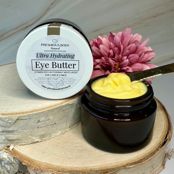 Ultra Hydrating Eye Butter | Nourishing, Under Eye Moisturizer | Antioxidant Rich Moisturizer | Glass Jar | Natural Skincare