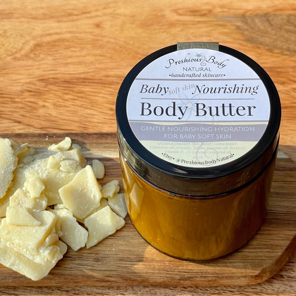 Baby Soft Skin Body Butter | Nourishing, Gentle Moisturizer | Baby Butter | Belly Butter | Cocoa Butter Moisturizer | Natural Skincare