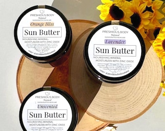 Sun Butter | Zinc Oxide Body Butter | Whipped Shea Mineral Moisturizer | Outdoor Skincare | Choose Scent