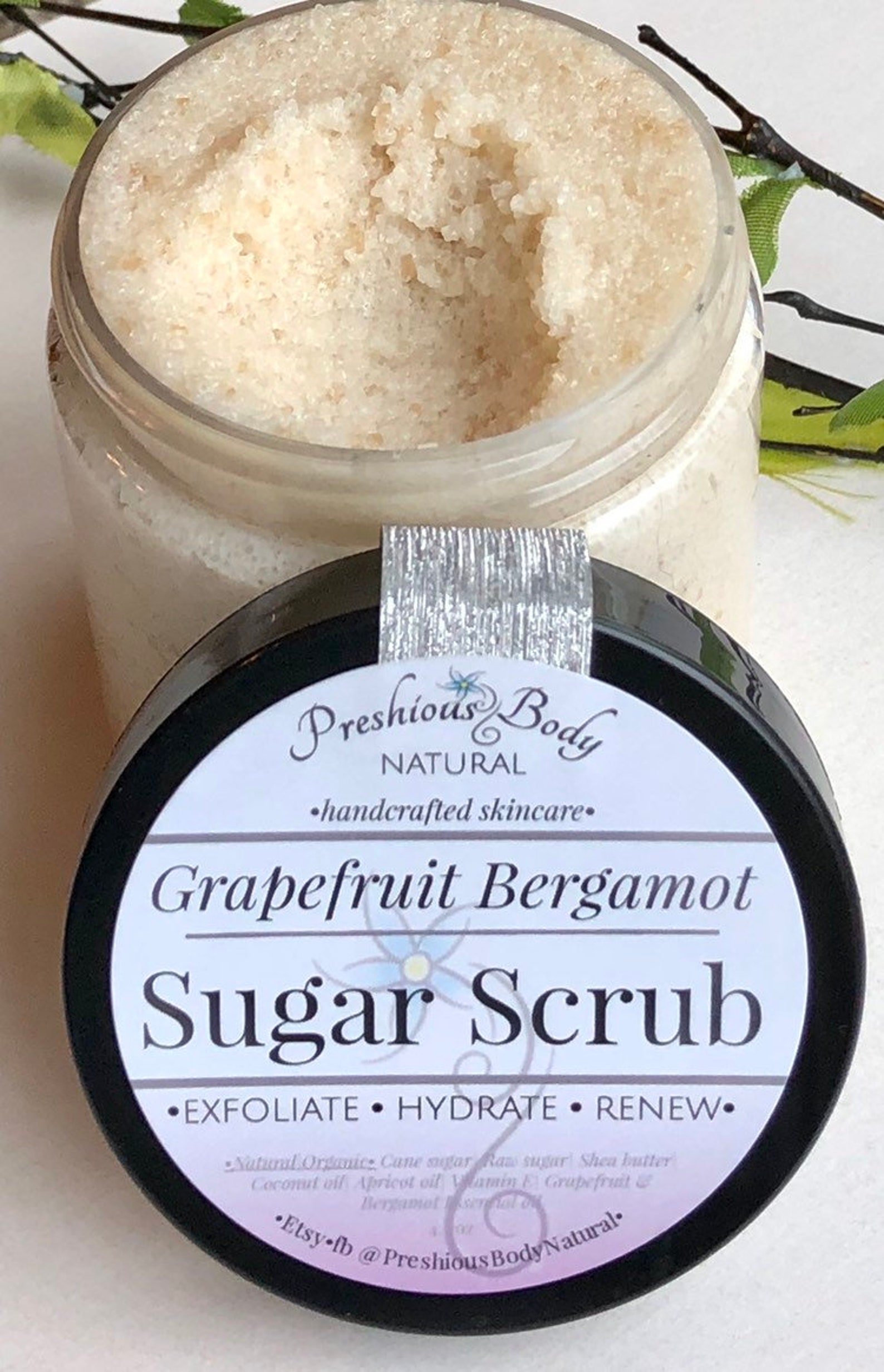 Whipped Sugar Scrub / All Natural Scrub With Essential Oils / Etsy