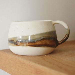 Handmade Ceramic Mugs, Wheel Thrown Stoneware, Speckled Matte Glaze Coffee Cup