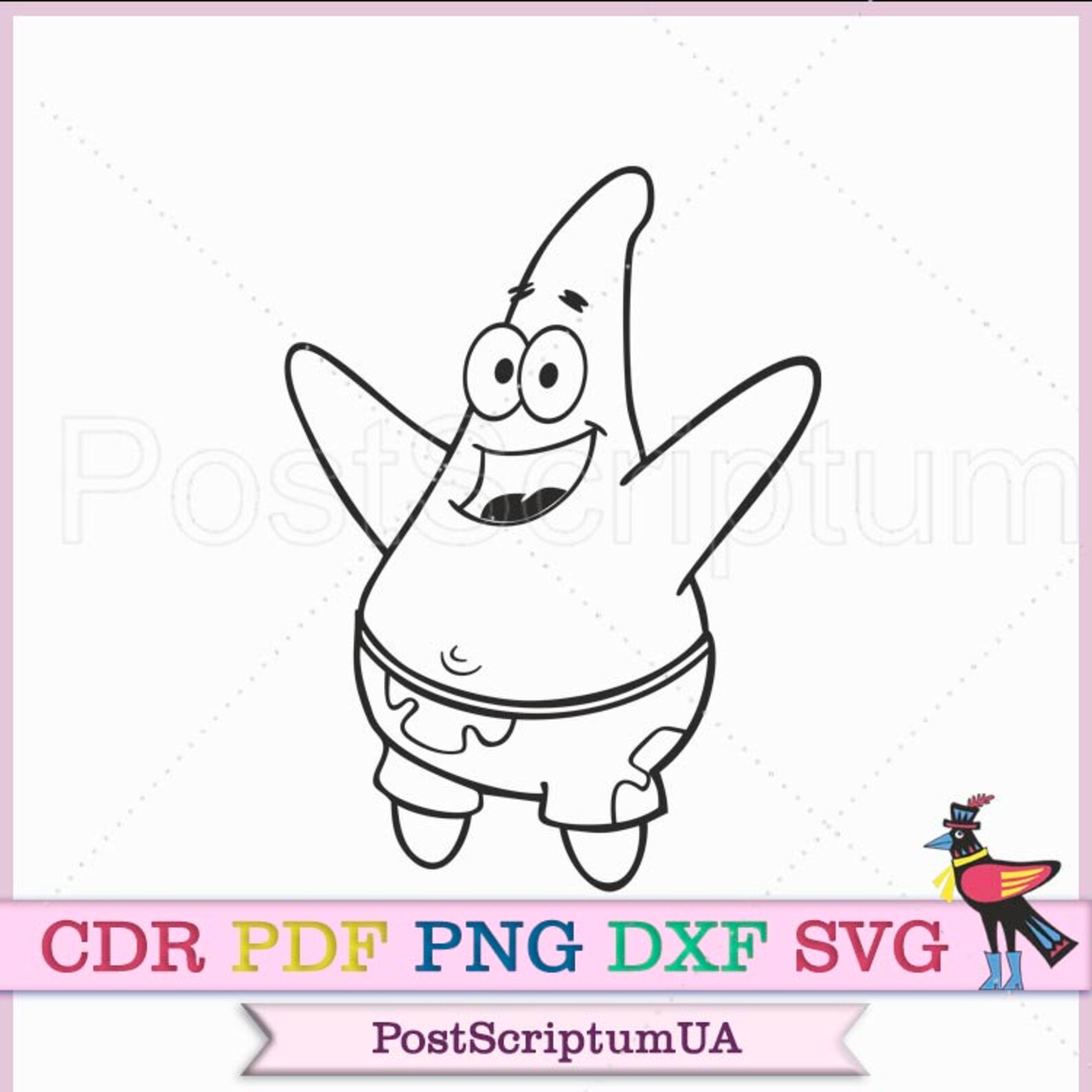Patrick star spongebob svg cartoon clipart cricut shirt kids Etsy