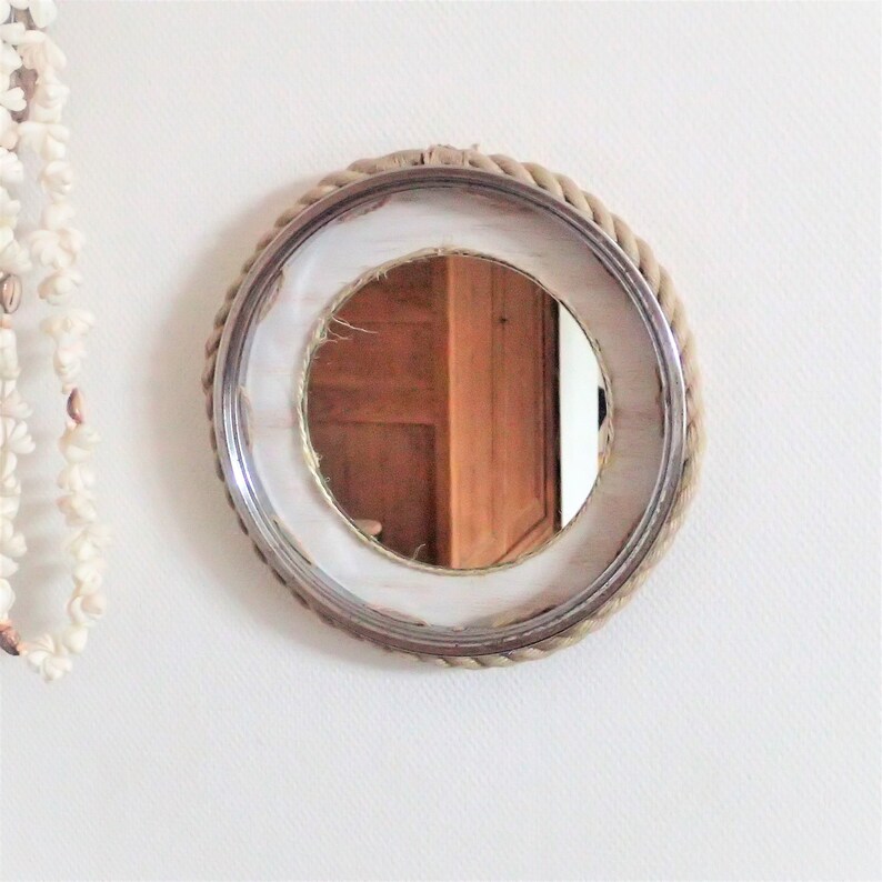 Round Mirror Rope And Metal Beach Decor