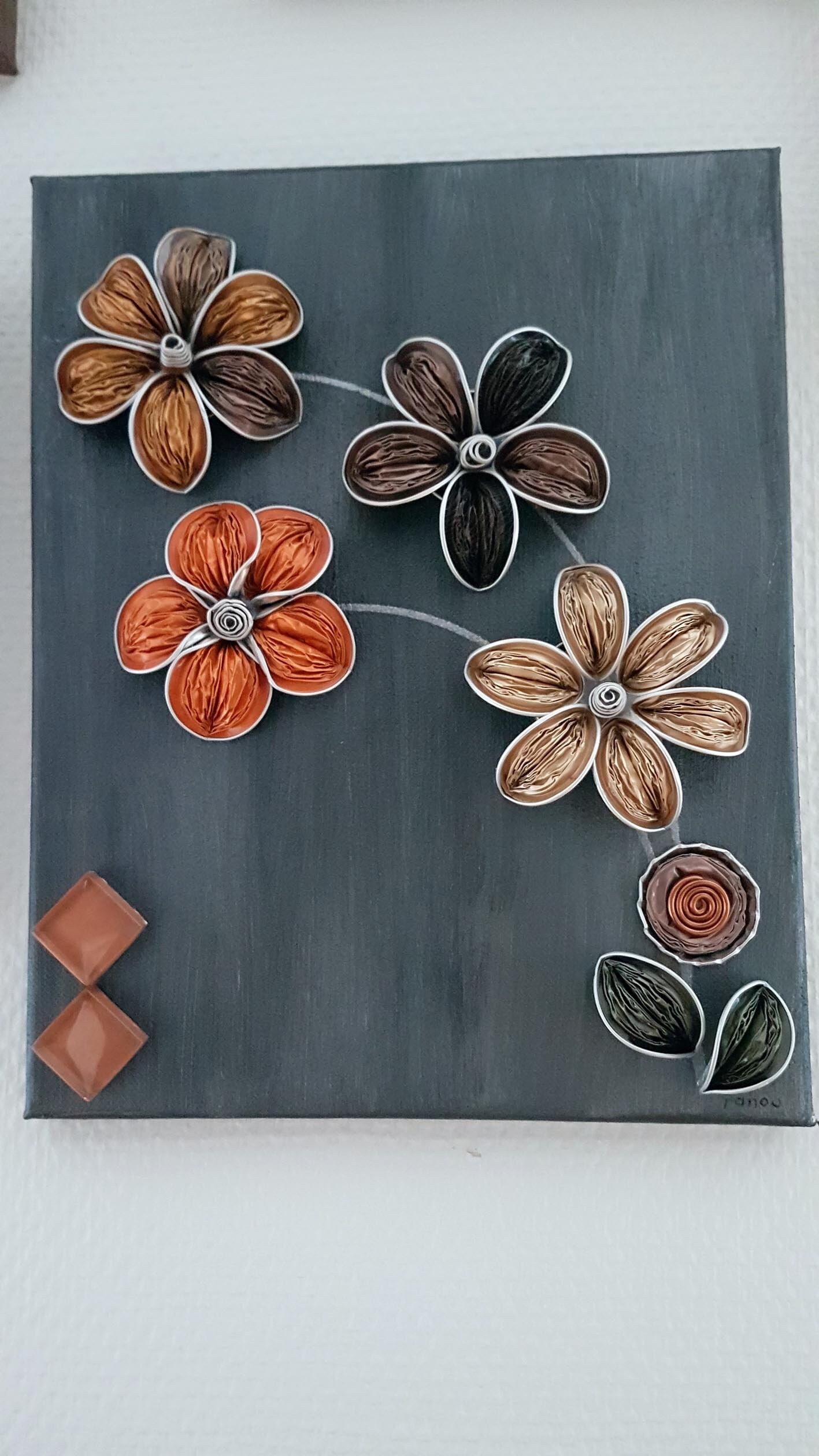 Tableau Fleuri à Base de Capsules Nespresso Recyclées