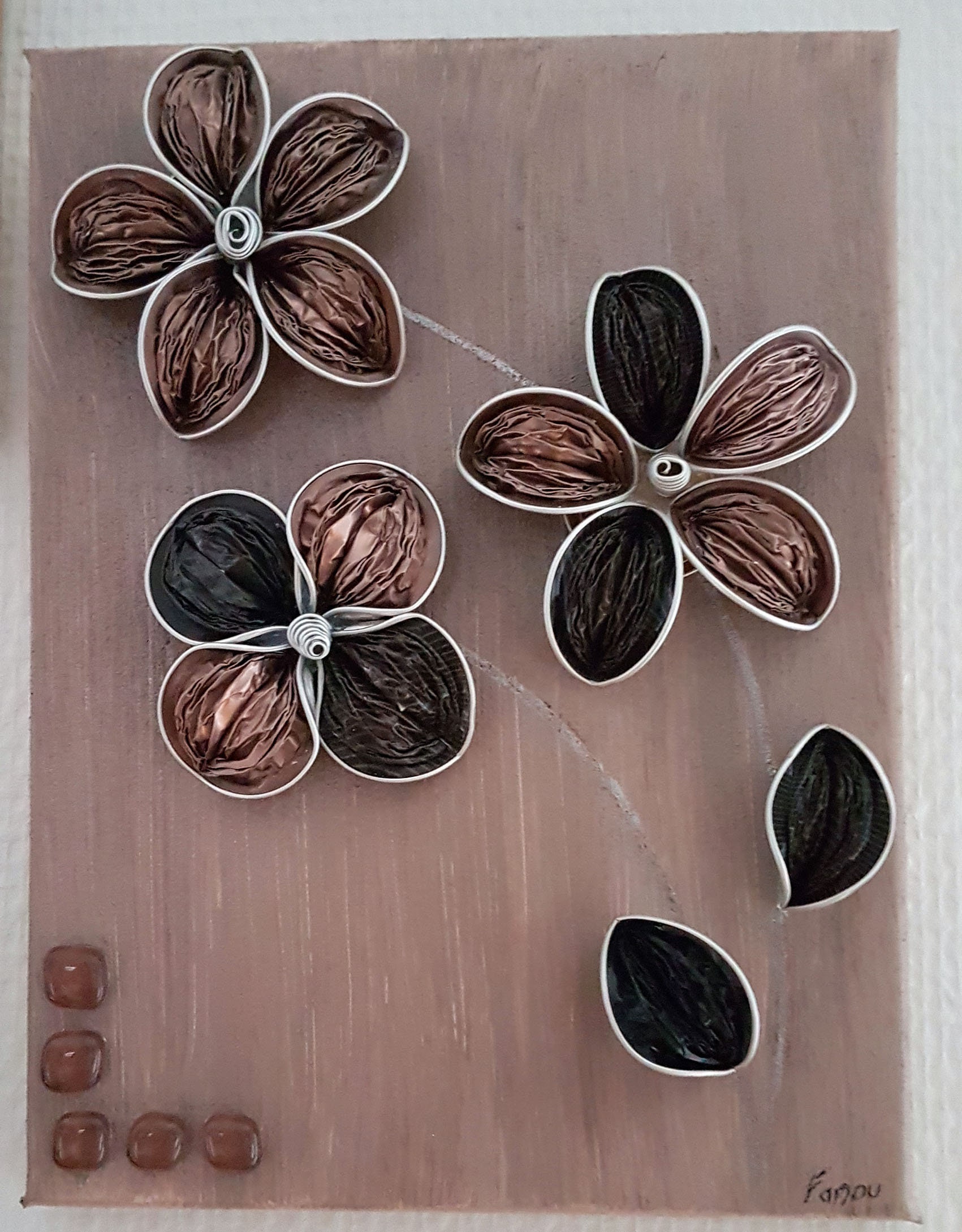 Tableau Fleuri à Base de Capsules Nespresso Recyclées