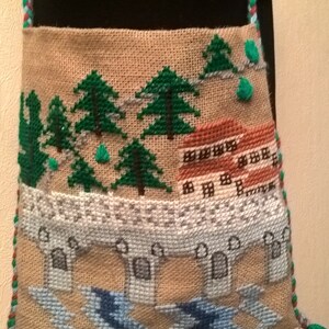 Handgefertigt, Umhängetasche, Sackleine, bestickte Hand, Damentasche, Mädchentasche, Damengeschenk, Mädchengeschenk, Damenaccessoires, Mädchenaccessoires