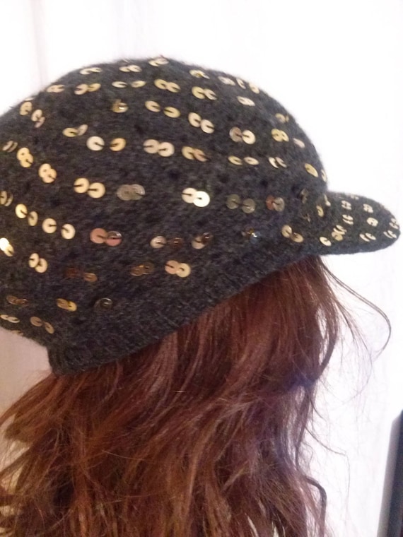 Hat cap shape cotton acrylic and glitter hat girls Etsy