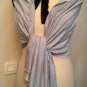 Wedding stole, in viscose and elastane mesh, gray color, women&#39;s scarf, girl&#39;s scarf, women&#39;s gift, girl&#39;s gift, women&#39;s accessories