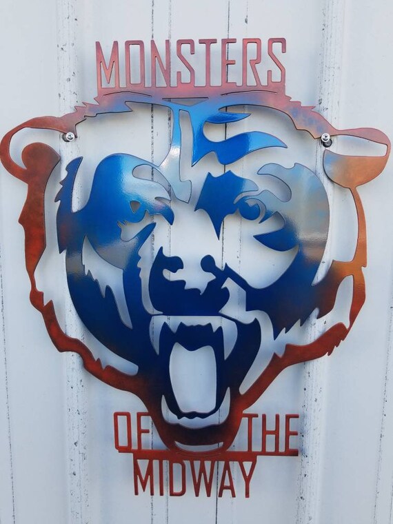 Chicago Bears Monsters Of The Midway Metal Wall Art Man Cave - Chicago Bears Wall Art Chicago Bears Monsters Of The Midway Metal Wall Art Man Cave - Chicago Bears Wall Art