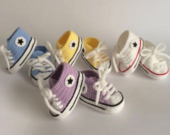 Baby crochet type shoes converse