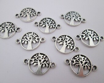 10 connecteur arbre 18 x 12 mm métal argenté
