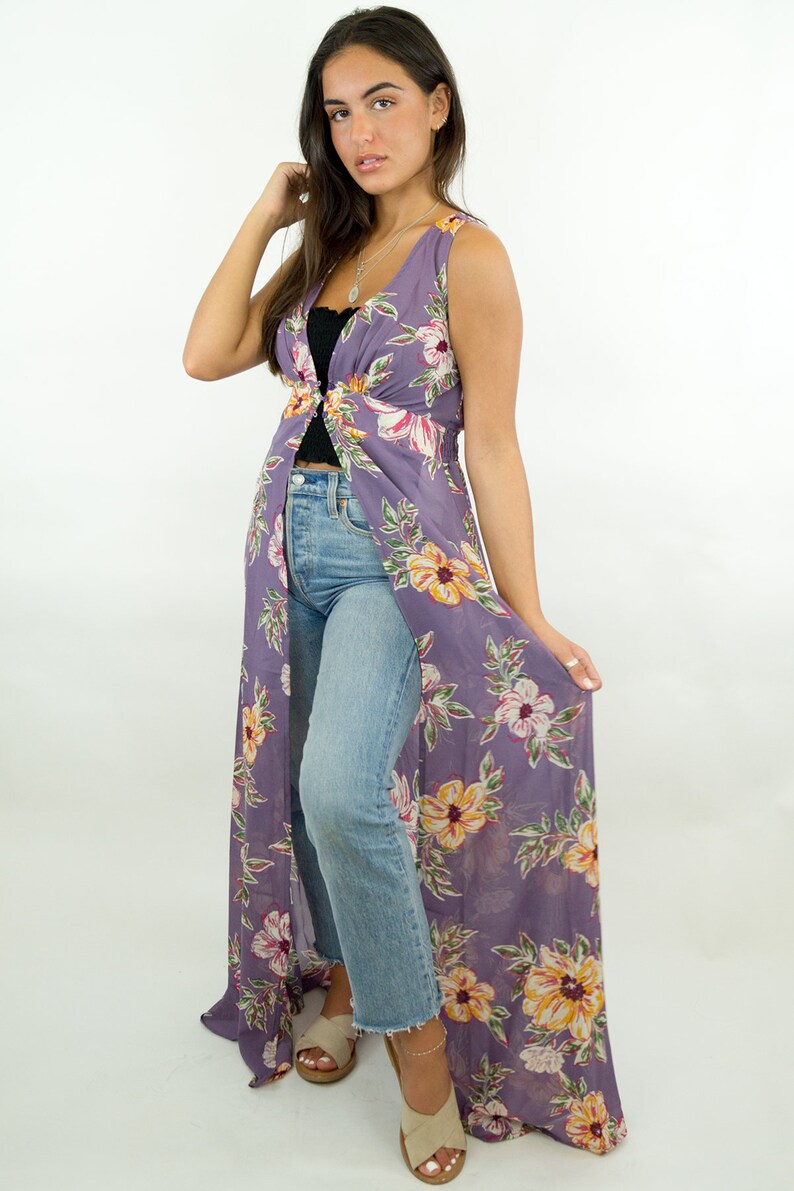 lavender duster cardigan