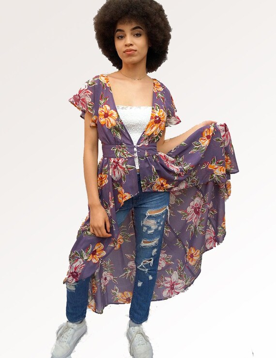 lavender duster cardigan