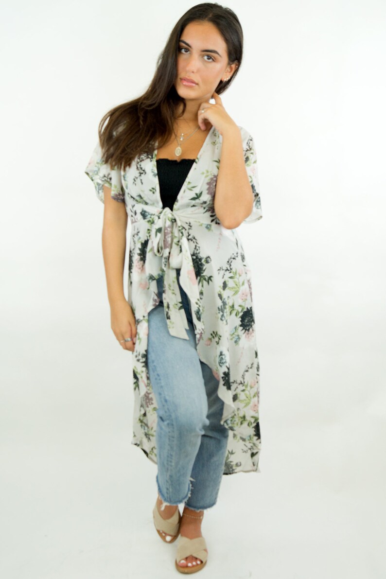 floral duster cardigan