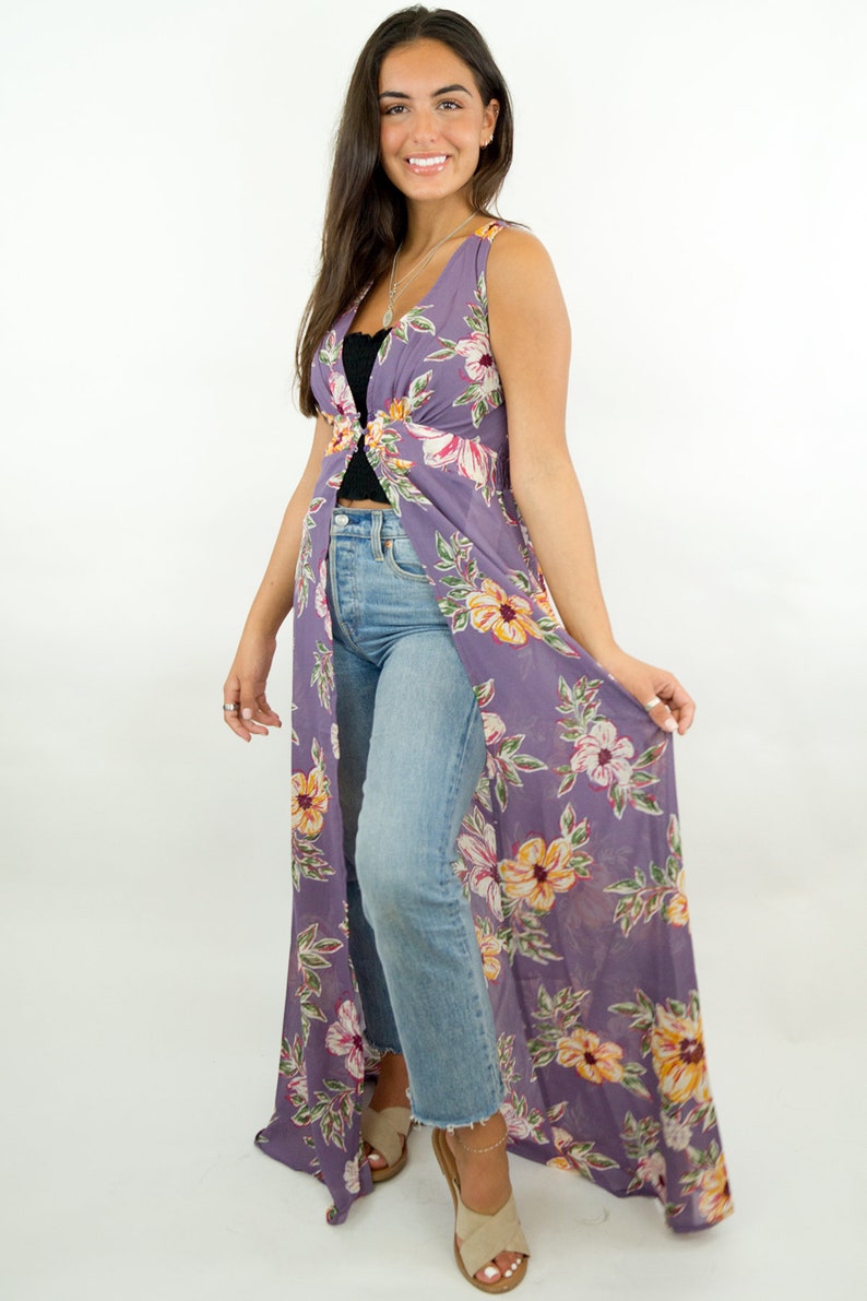 lavender duster cardigan