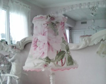 Abat-jour shabby chic + pied de lampe