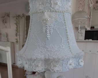 Abat-jour shabby chic + pied de lampe