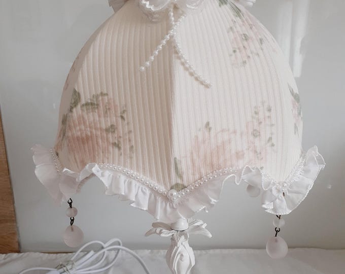 Shabby Chic Lampshade + Lamp Base - Etsy
