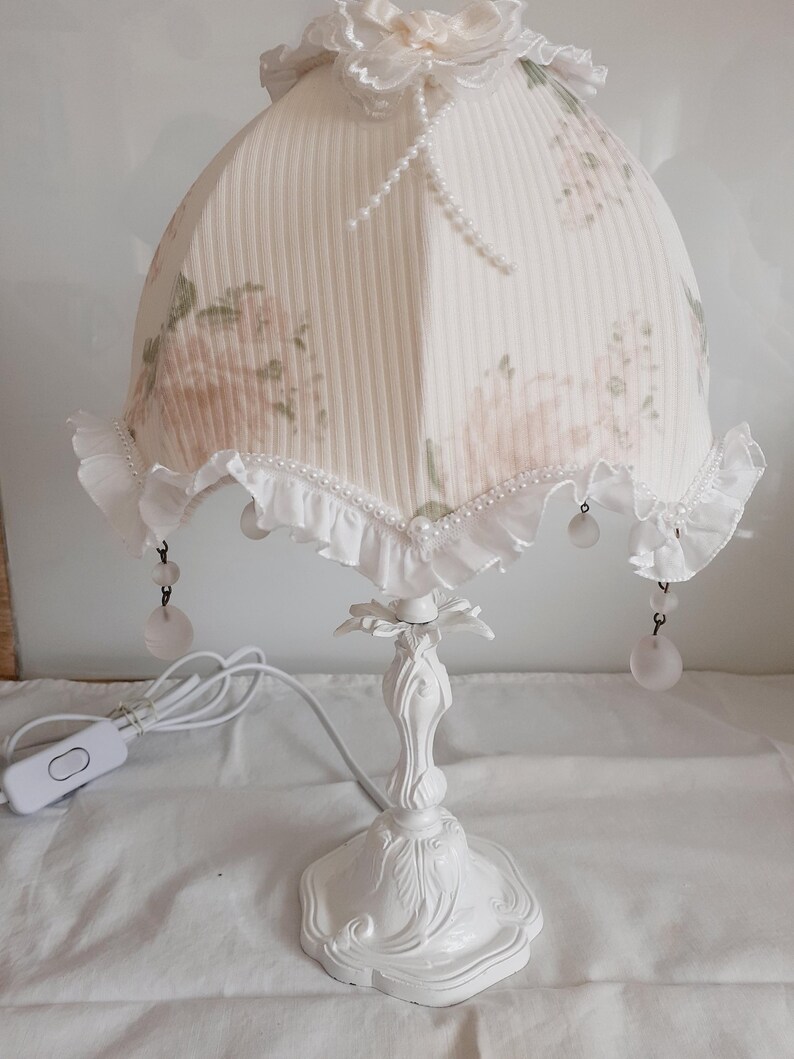 Shabby Chic Lampshade + Lamp Base - Etsy