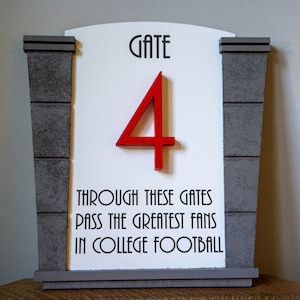 Nebraska Football Gate Memorial Stadium Sign