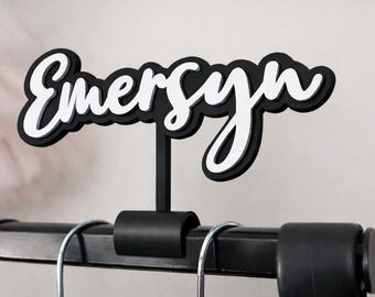 Custom Cursive Name with black background for Dance Bag Hanger Bar