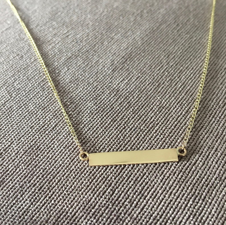 9ct Yellow Solid Gold Bar Pendant Hallmarked 9ct Necklace Etsy UK