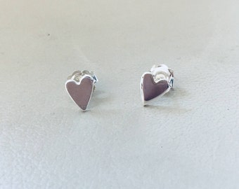 Heart earrings, Silver Heart Studs, Bridal jewellery, Gift for her, Handmade earrings, 925 earrings, Stud earrings, Girls earrings,
