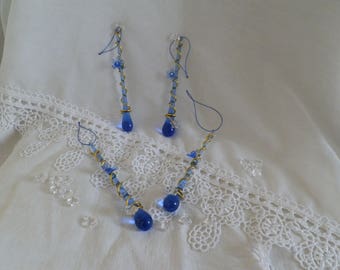 Blue /dorer glass Christmas ornament
