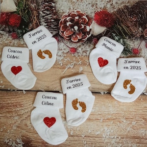 Customizable socks for pregnancy announcement