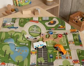 2-in-1 speelmat: auto, kleurplaat en racebaan