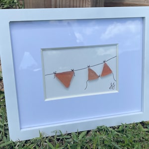 Bikini Sea Glass Art/ nautical/ coastal/ tropical/ Florida/ bikini/ sea glass/ gift/ mom gift/ best friend gift/ girl gift/ birthday gift