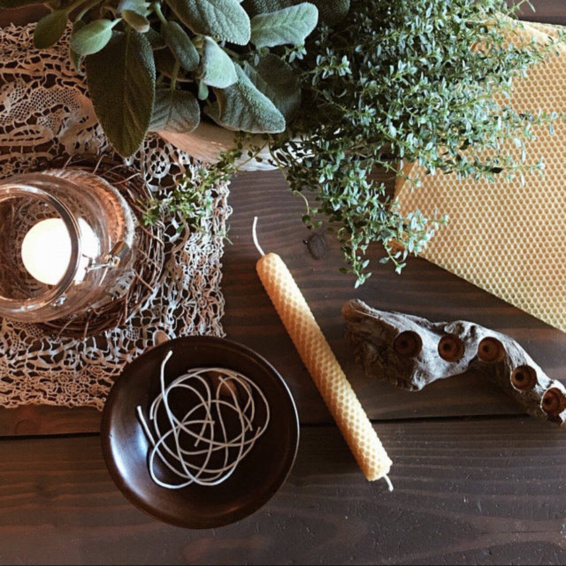 Natural Beeswax Candle Making Kit for 12 Candles Waldorf Etsy