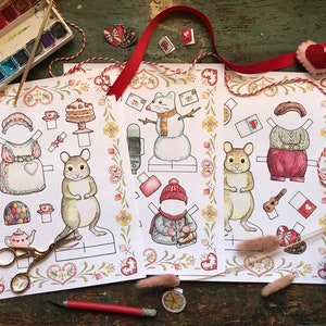 Valentine Mouse Paper Dolls