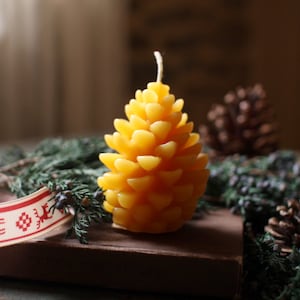 Beeswax Pine Cone Candle