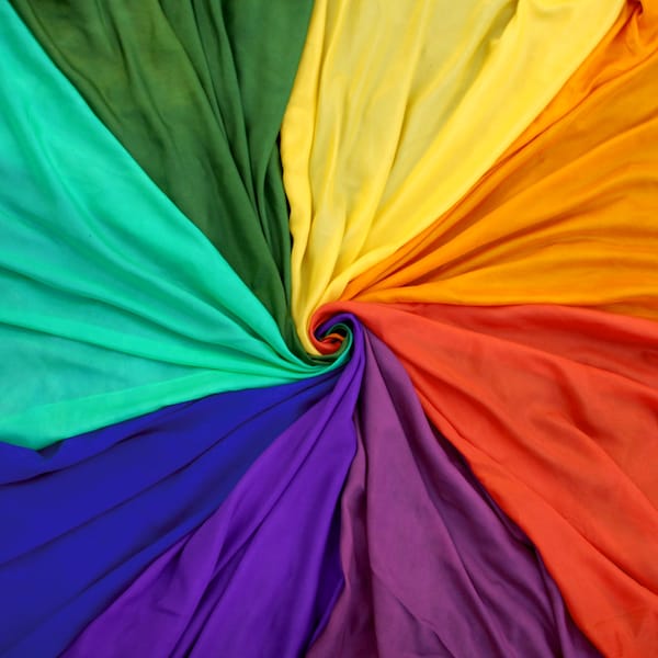 Rainbow Mighty Silks - Handmade Play Silks - 100% Silk